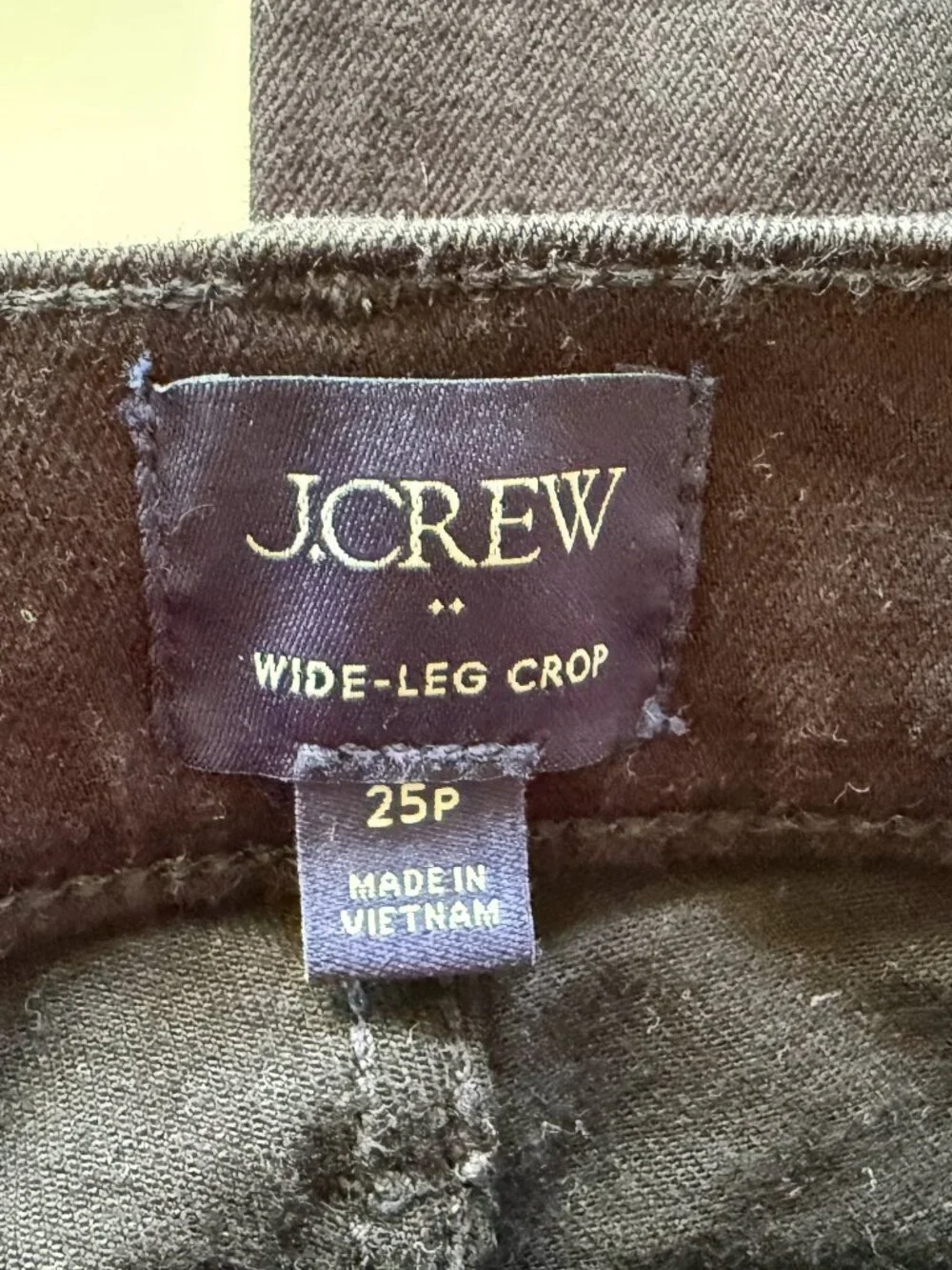 J.Crew Black High-Rise Wide-Leg Cropped Jeans Size 25P CB372